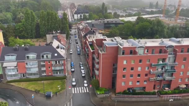 Aerial View Residential Neighborhood Bruxelles — 图库视频影像
