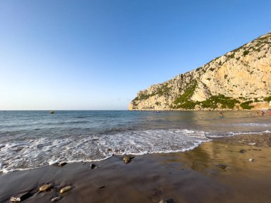 View of the Mediterranean sea with Jebel Musa in the background