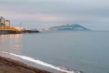 Seascape over the Mediterranean sea nearby Ceuta city in Morocco