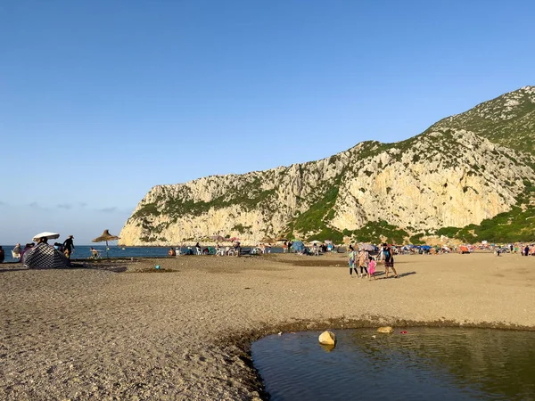 Group People Enjoying Summer Holiday Beach — 图库照片