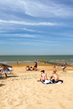 Crowd of people enjoying their summer on Knokke beach