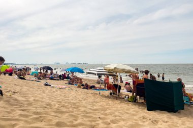 Crowd of people enjoying their summer on Knokke beach