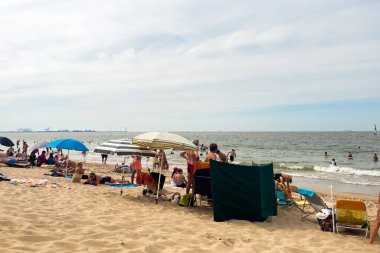 Crowd of people enjoying their summer on Knokke beach