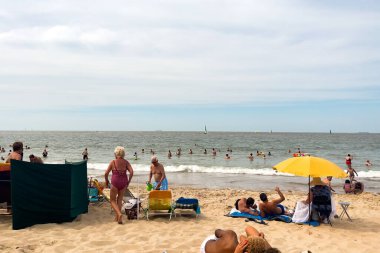 Crowd of people enjoying their summer on Knokke beach