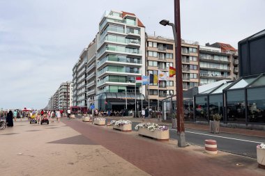 People walking downtown Knokke city in Belgium