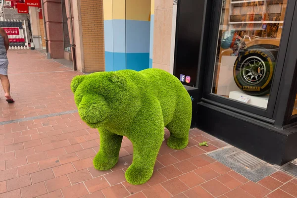 Plastic Bear Statue Installed Entrance Art Gallery Shop — Stok Foto