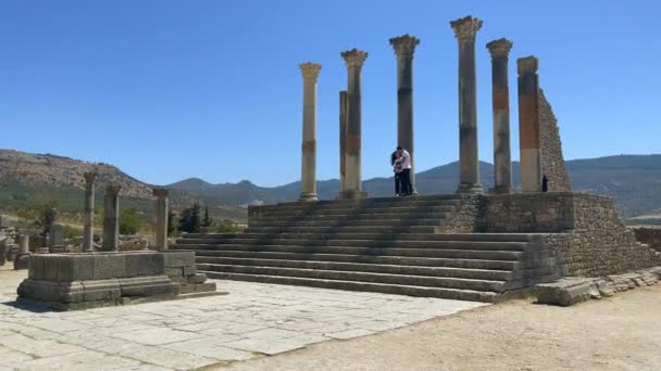 Antica Città Romana Volubilis Vicino Meknes — Video Stock