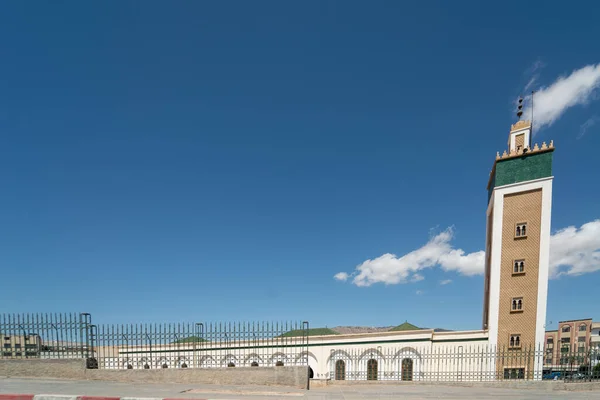 Vista Janela Carro Sobre Uma Mesquita Fez — Fotografia de Stock