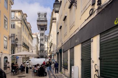 Lizbon 'daki Santa Justa Kaldırma Manzarası