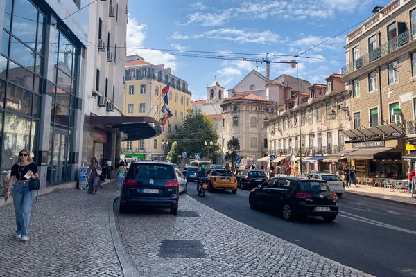 Carros Conduzir Estrada Lisboa — Fotografia de Stock