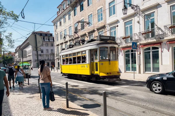 Vintage Straßenbahn Der Innenstadt Von Lissabon — Stockfoto