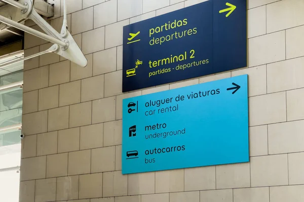 Directions board in Lisbon airport