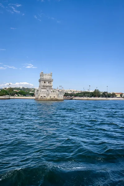 Vista Barco Passeio Sobre Torre Belém Lisboa — Fotografia de Stock