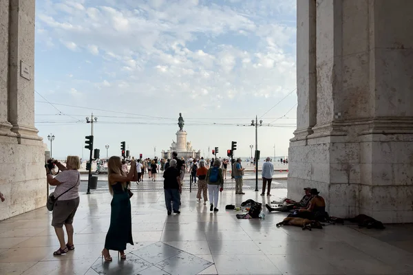 Praca Comercio Standbeeld Van Koning José Lissabon — Stockfoto