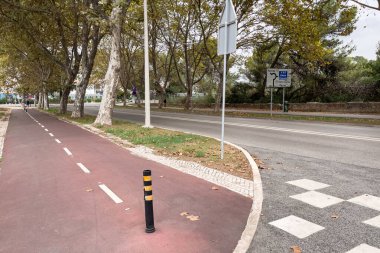 Portekiz 'de bisiklet yolu kırmızıya boyandı