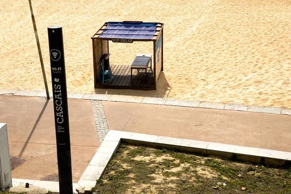 Vip Relaxační Místo Pláži Carcavelos Portugalsko — Stock fotografie