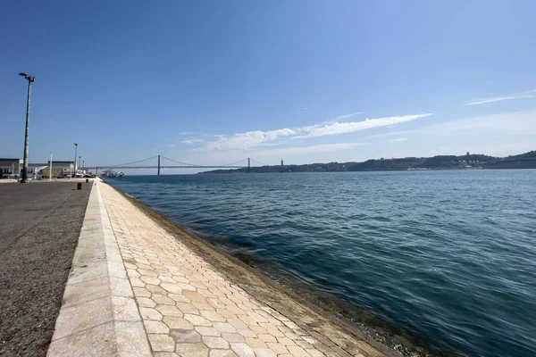 Prázdná Řeka Řeky Tagus Lisabonu — Stock fotografie