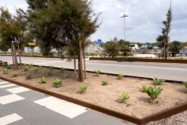 Portekiz 'in Carcavelos kasabasındaki boş yol.