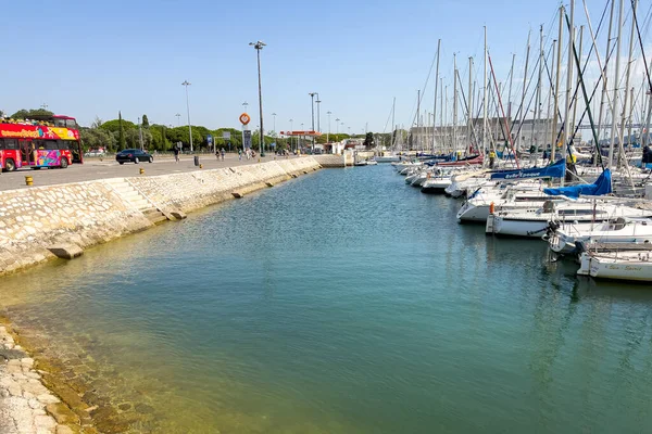Barche Attraccate Porto Turistico Nella Zona Santa Maria Belem Lisbona — Foto Stock