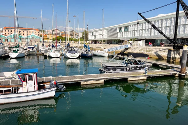 Barcos Atracados Marina Área Santa Maria Belém Cidade Lisboa — Fotografia de Stock