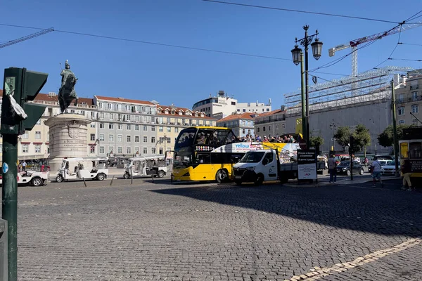Autos Fahren Auf Der Straße Neben Dem Praca Figeuira Lissabon — Stockfoto
