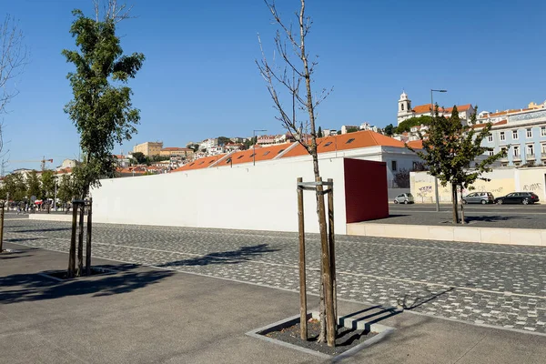 Auto Parcheggiate Sul Ciglio Della Strada Lisbona — Foto Stock