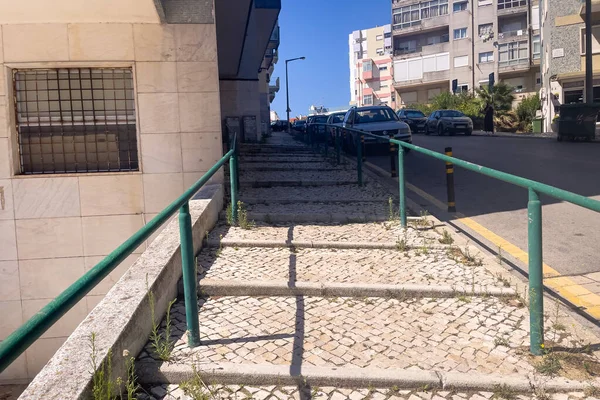 Acera Pavimentada Piedra Vacía Lisboa —  Fotos de Stock