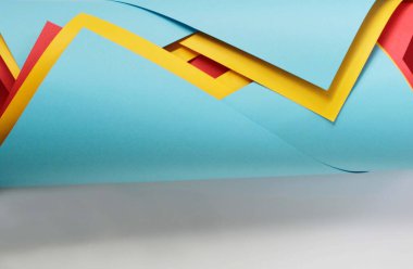 Renkli kağıdın alışılmadık bileşimi, soyutlama, çok renkli kağıt