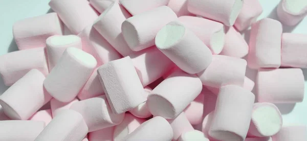 Svazek Růžových Bílých Marshmallows Pozadí Textura — Stock fotografie