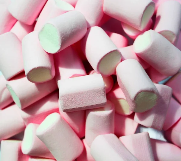 Svazek Růžových Bílých Marshmallows Pozadí Textura — Stock fotografie