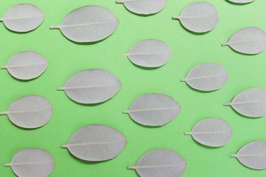 arkaplan, yeşil arkaplanda oval gri kareli yapraklar 