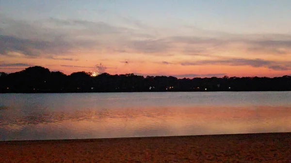 Salida Del Sol Sobre Lago — Foto de Stock