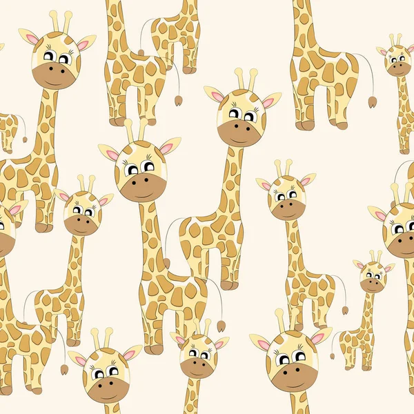 Sömlöst Babymönster Med Giraffer Lämplig För Tryck Kläder Tapeter Förpackningar — Stock vektor