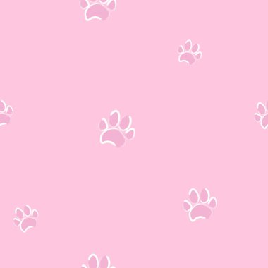 Köpekler ve kedilerin ayak izleriyle kusursuz bir desen. Çocukların hayvan desenleri.