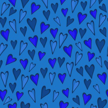 Kalpli kusursuz desen. Mavi duvar kağıdı. Yazdırma, paketleme, tekstil ve giysi için grafik tasarımı.