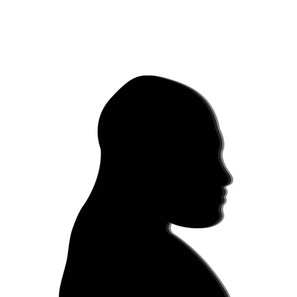 Silhouette Human Face Profile Man Isolated White Background — Stock Vector