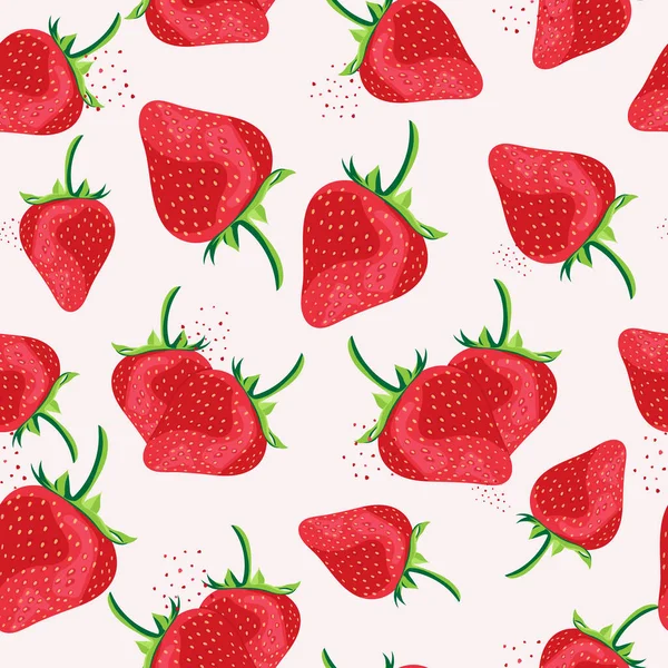 Strawberry Seamless Pattern Fruit Pattern Prints Shops Clothes Bedding Food — Stock Vector