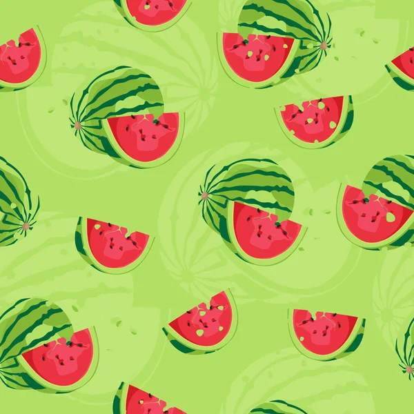 Summer Seamless Pattern Watermelon Fruit Graphic Design Prints Packaging Textiles — Stock Vector