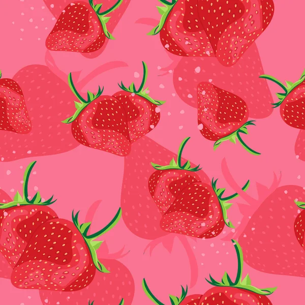 Summer Seamless Pattern Strawberry Fruit Graphic Design Prints Packaging Textiles — Stock Vector