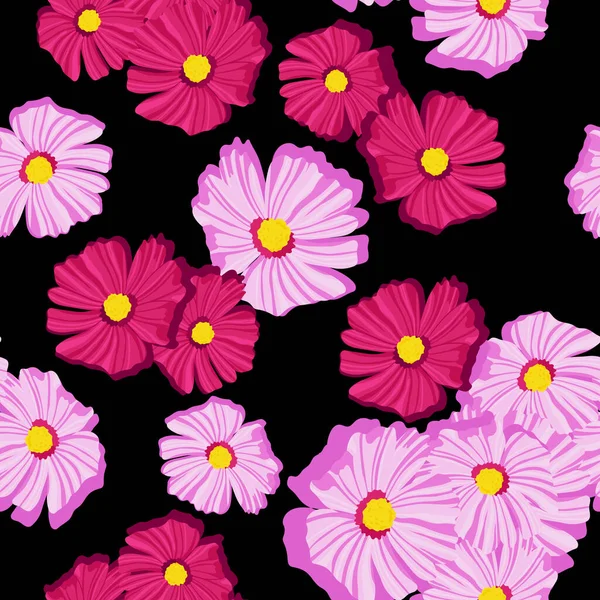 Seamless Floral Pattern Pink Flowers Design Packaging Bedding Textiles Printed —  Vetores de Stock