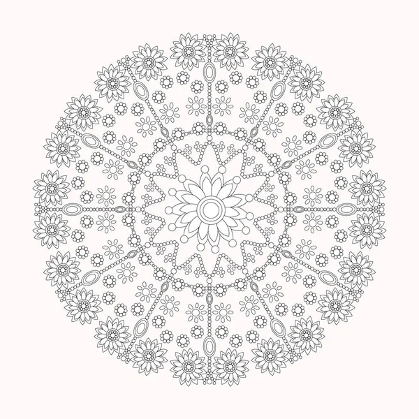 Mandala Stress Coloring Book Adults Isolated Light Background — Image vectorielle