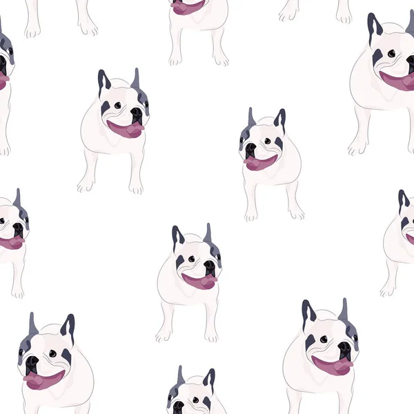 French Bulldog Seamless Pattern Dog Repeating Pattern Prints Textiles Packaging — 스톡 벡터