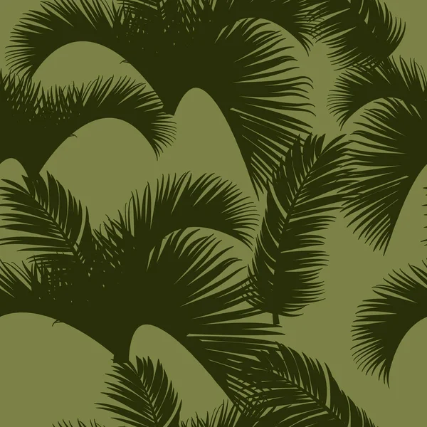 Palm Tree Tropical Seamless Pattern Silhouettes Palm Leaves Prints Packaging — стоковый вектор