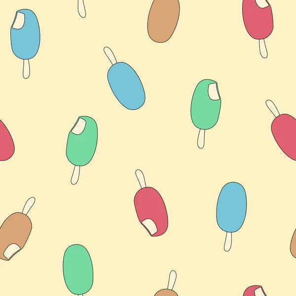 Popsicle Motif Sans Couture Impression Crème Glacée Modèle Emballage Textile — Image vectorielle