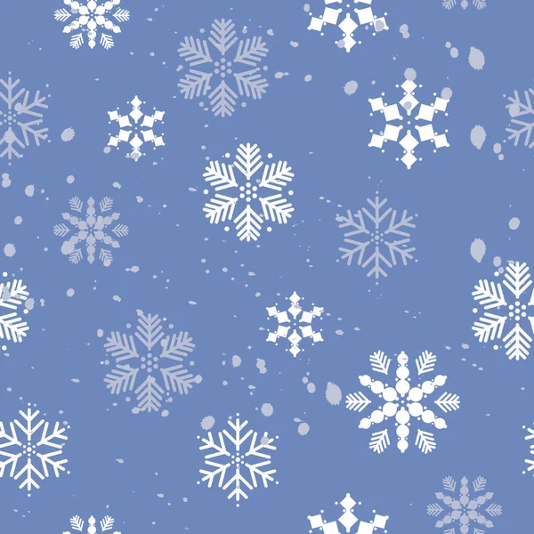 Patrón Sin Costuras Navidad Copos Nieve Está Nevando Patrón Decorativo — Vector de stock