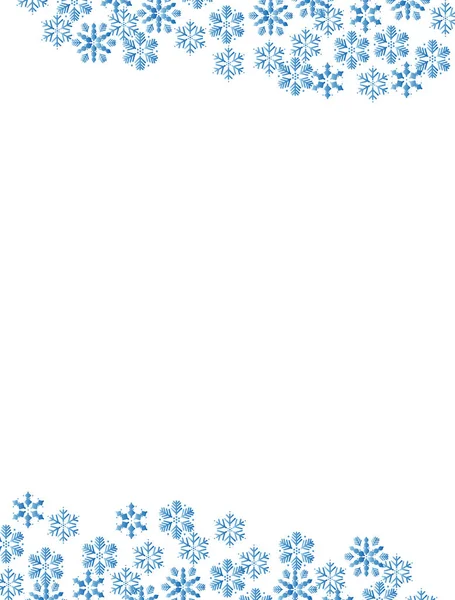 Marco Navidad Copos Nieve Aislados Sobre Fondo Blanco — Vector de stock