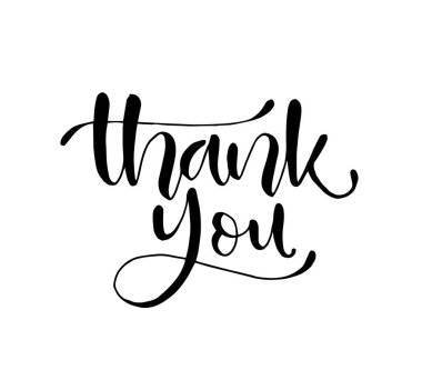 Teşekkür mesajı, el yazısı. Kaligrafi harf Vektör illüstrasyonu