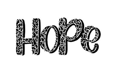 El yazısıyla yazılmış umut, vektör illüstrasyonu