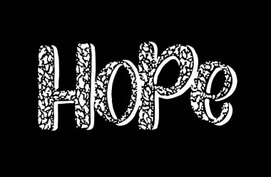 El yazısıyla yazılmış umut, vektör illüstrasyonu