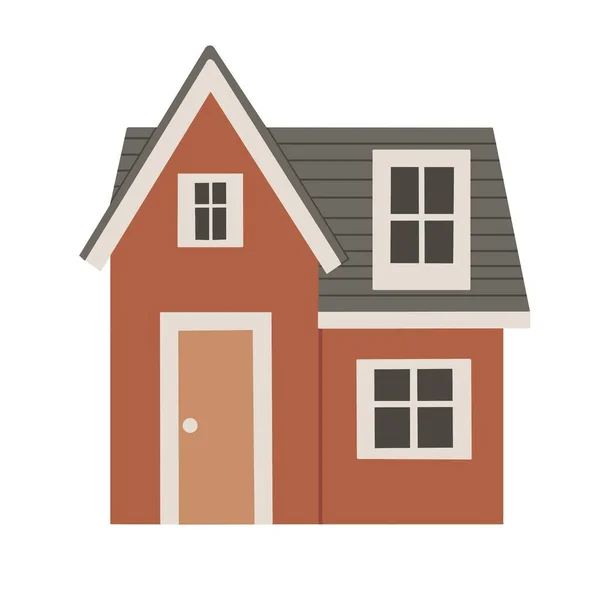 Cute house in flat design, calm colors — Stock Photo, Image
